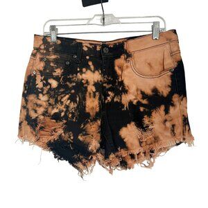 Levi's Straight Legs 505 Jeans Distressed Orange Black Acid Wash Denim Shorts 8S